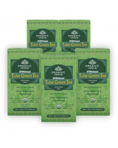 Organic India Tulsi Green Tea- Pack Of 5