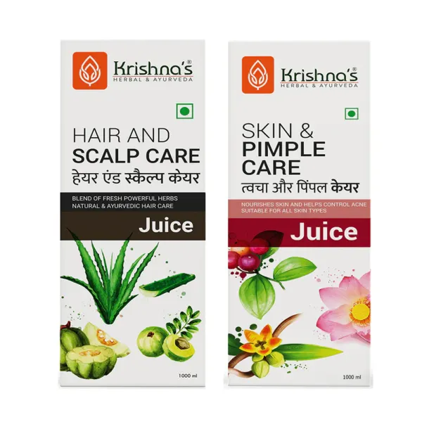 Krishna's Herbal & Ayurveda Hair & Scalp Care Juice | Skin & Pimple Care Juice