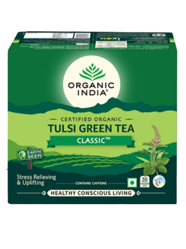 Organic India Tulsi Green Tea Classic - Pack Of 4